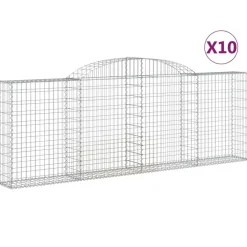 Kaareva kivikori 200x50x40/60 cm galvanoitu rauta