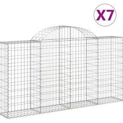 Kaareva kivikori 200x50x40/60 cm galvanoitu rauta