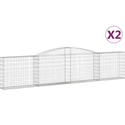 Kaareva kivikori 200x50x40/60 cm galvanoitu rauta