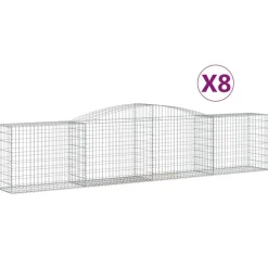 Kaareva kivikori 200x50x40/60 cm galvanoitu rauta