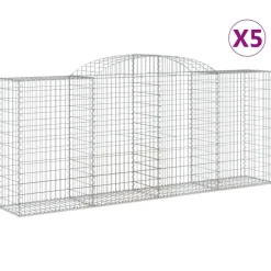 Kaareva kivikori 200x50x40/60 cm galvanoitu rauta
