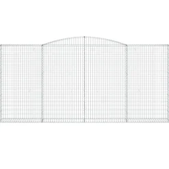 Kaareva kivikori 200x30x140/160 cm galvanoitu rauta (53487)