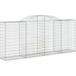 Kaareva kivikori 200x30x140/160 cm galvanoitu rauta (53487)