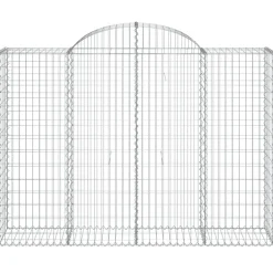 Kaareva kivikori 200x30x140/160 cm galvanoitu rauta (53487)