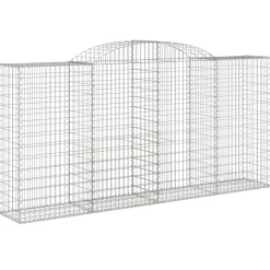Kaareva kivikori 200x30x140/160 cm galvanoitu rauta (53487)
