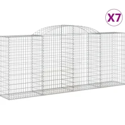 Kaareva kivikori 200x30x140/160 cm galvanoitu rauta (53487)