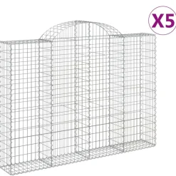 Kaareva kivikori 200x30x140/160 cm galvanoitu rauta (53487)