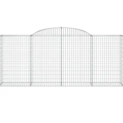 Kaareva kivikori 200x30x140/160 cm galvanoitu rauta (53487)