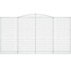 Kaareva kivikori 200x30x140/160 cm galvanoitu rauta (53487)