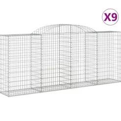 Kaareva kivikori 200x30x140/160 cm galvanoitu rauta (53487)