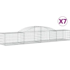 Kaareva kivikori 200x30x140/160 cm galvanoitu rauta (53487)