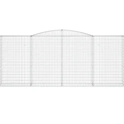 Kaareva kivikori 200x30x140/160 cm galvanoitu rauta (53487)