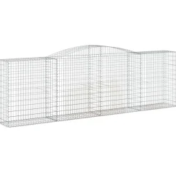 Kaareva kivikori 200x30x140/160 cm galvanoitu rauta (53487)
