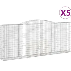 Kaareva kivikori 200x30x140/160 cm galvanoitu rauta (53487)