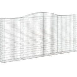 Kaareva kivikori 200x30x140/160 cm galvanoitu rauta (53487)