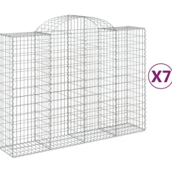 Kaareva kivikori 200x30x140/160 cm galvanoitu rauta (53487)