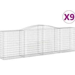 Kaareva kivikori 200x30x140/160 cm galvanoitu rauta (53487)