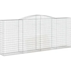 Kaareva kivikori 200x30x140/160 cm galvanoitu rauta (53487)
