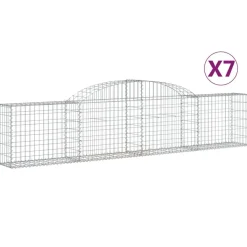 Kaareva kivikori 200x30x140/160 cm galvanoitu rauta (53487)