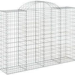Kaareva kivikori 200x30x140/160 cm galvanoitu rauta (53487)