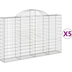 Kaareva kivikori 200x30x140/160 cm galvanoitu rauta (53487)