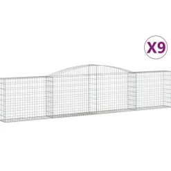 Kaareva kivikori 200x30x140/160 cm galvanoitu rauta (53487)