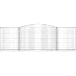 Kaareva kivikori 200x30x140/160 cm galvanoitu rauta (53487)