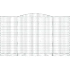 Kaareva kivikori 200x30x140/160 cm galvanoitu rauta (53487)