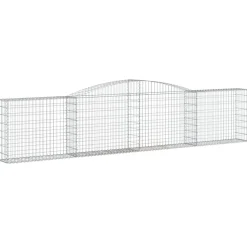 Kaareva kivikori 200x30x140/160 cm galvanoitu rauta (53487)