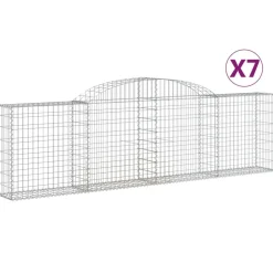 Kaareva kivikori 200x30x140/160 cm galvanoitu rauta (53487)