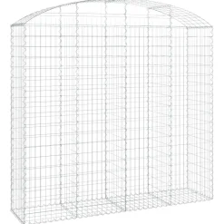 Kaareva kivikori 200x30x120/140 cm galvanoitu rauta (53466)