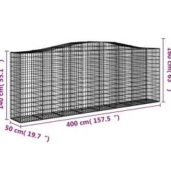 Kaarevat kivikorit 2 kpl 400x50x200/220 cm galvanoitu rauta (46021)