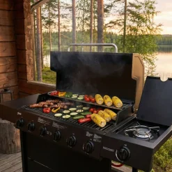 Kaasugrilli Dose Barbeque 10141, 6 poltinta, sivukeitin, musta