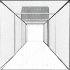 Kanahäkki, 9x1x1,5m, galvanoitu teräs