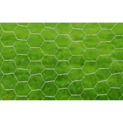 Kanaverkko galvanoitu PVC pinnoitteella silmäkoko 36mm 25x0.5m hopea