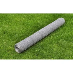 Kanaverkko galvanoitu PVC pinnoitteella silmäkoko 25mm 25x0.75m hopea
