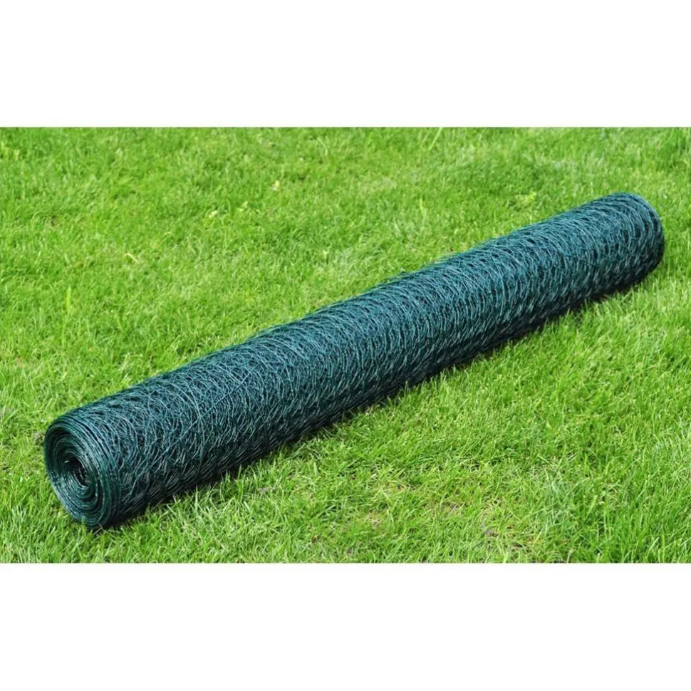 Kanaverkko galvanoitu PVC pinnoitteella silmäkoko 13mm 25x0.5m vihreä