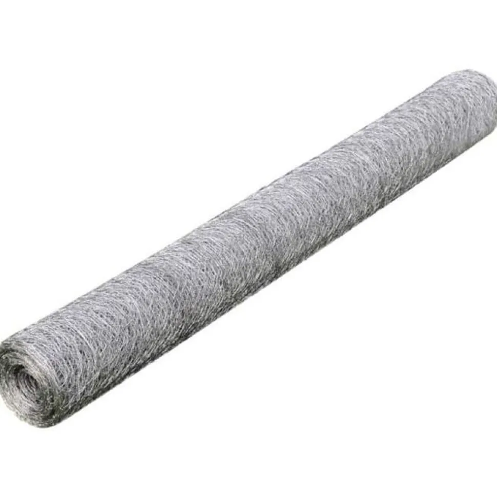 Kanaverkko galvanoitu PVC pinnoitteella silmäkoko 13mm 25x0.5m hopea