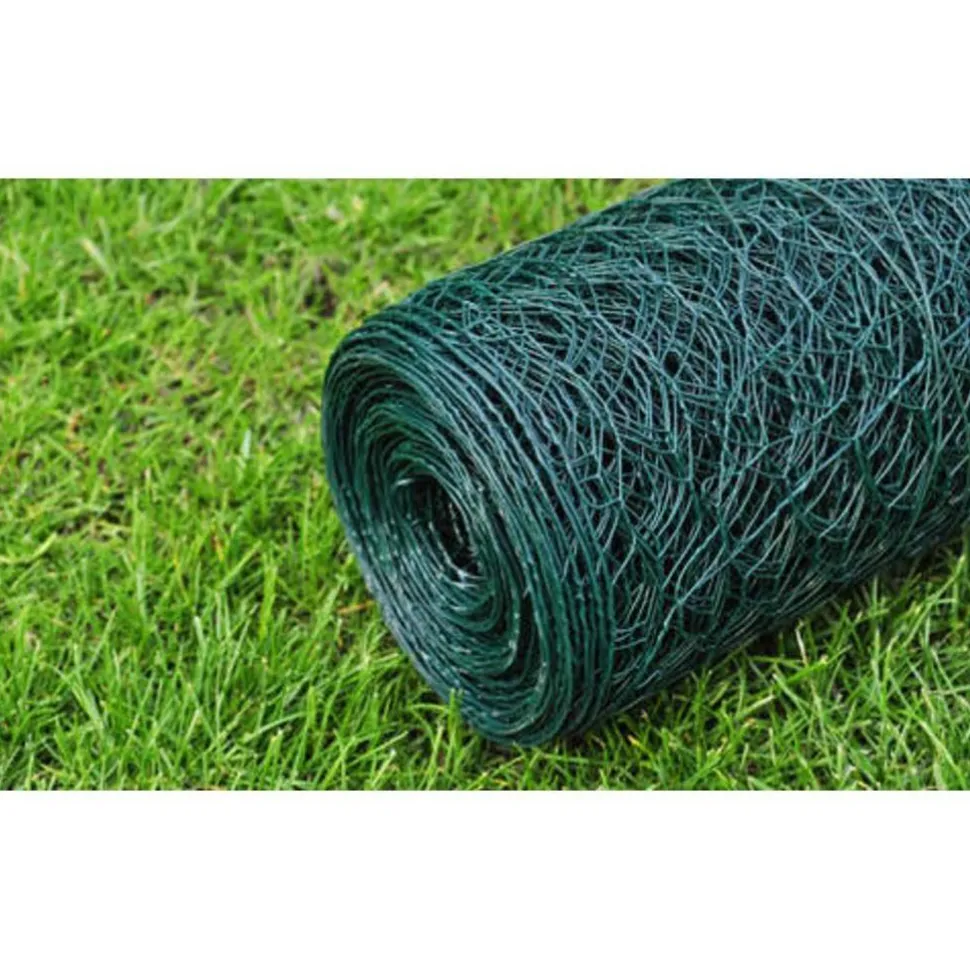 Kanaverkko galvanoitu PVC pinnoitteella silmäkoko 13mm 25x1m vihreä