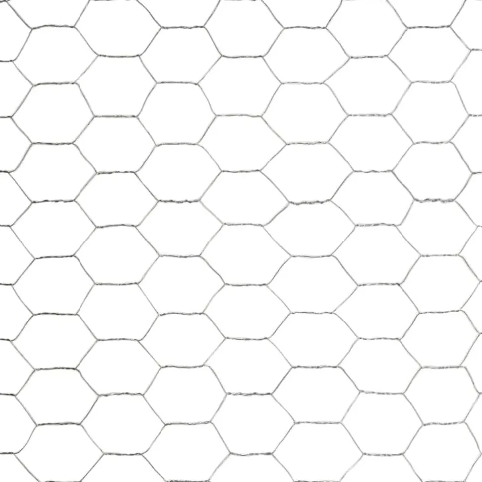 Kanaverkko galvanoitu teräs silmäkoko 13mm 25x1.2m hopea