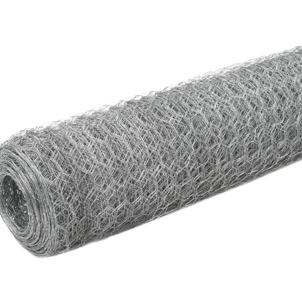 Kanaverkko galvanoitu teräs silmäkoko 13mm 25x1.2m hopea