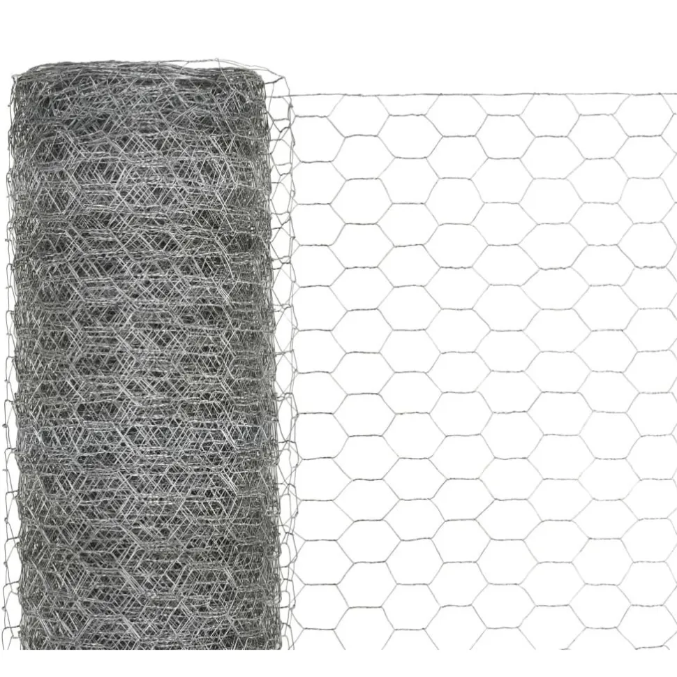 Kanaverkko galvanoitu teräs silmäkoko 13mm 25x1.2m hopea