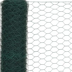 Kanaverkko teräs PVC pinnoitteella silmäkoko 50mm 25x1.5m vihreä