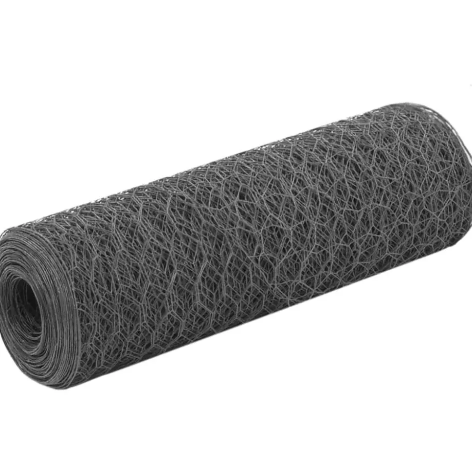 Kanaverkko teräs PVC pinnoitteella silmäkoko 50mm 25x0.5m harmaa