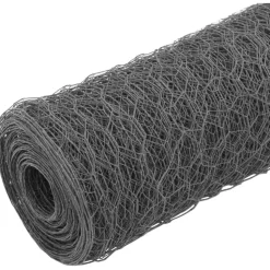 Kanaverkko teräs PVC pinnoitteella silmäkoko 50mm 25x0.5m harmaa