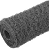 Kanaverkko teräs PVC pinnoitteella silmäkoko 50mm 25x0.75m harmaa
