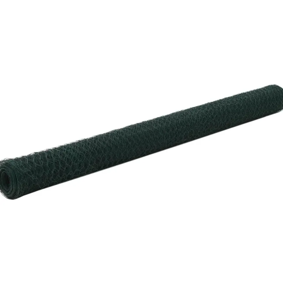 Kanaverkko teräs PVC pinnoitteella silmäkoko 36mm 25x1.5m vihreä
