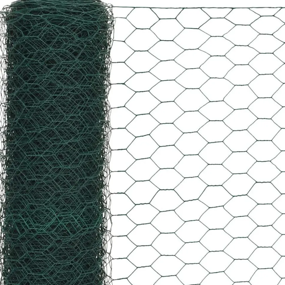 Kanaverkko teräs PVC pinnoitteella silmäkoko 36mm 25x1.5m vihreä