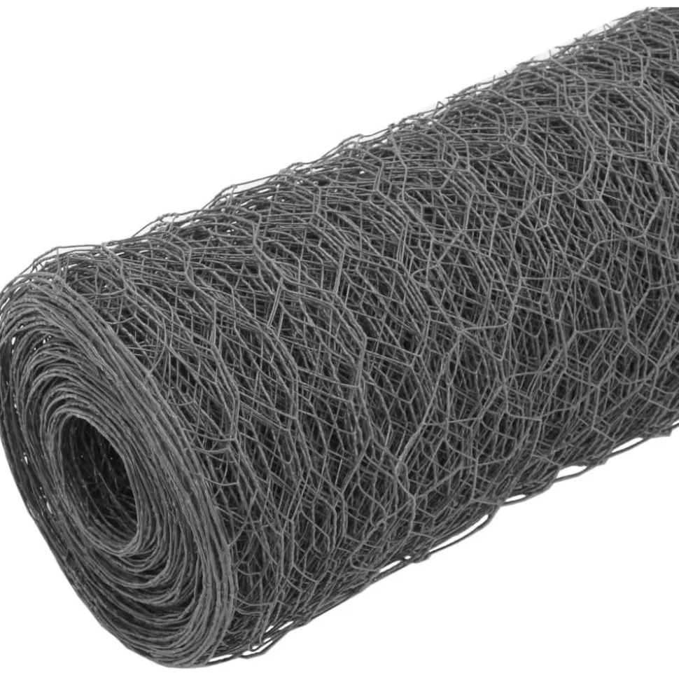 Kanaverkko teräs PVC pinnoitteella silmäkoko 25mm 25x1m harmaa