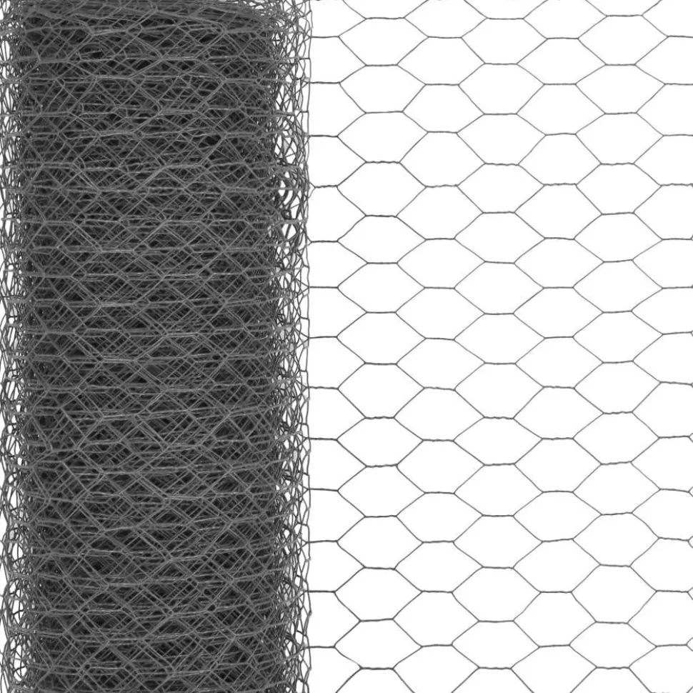 Kanaverkko teräs PVC pinnoitteella silmäkoko 25mm 25x1m harmaa